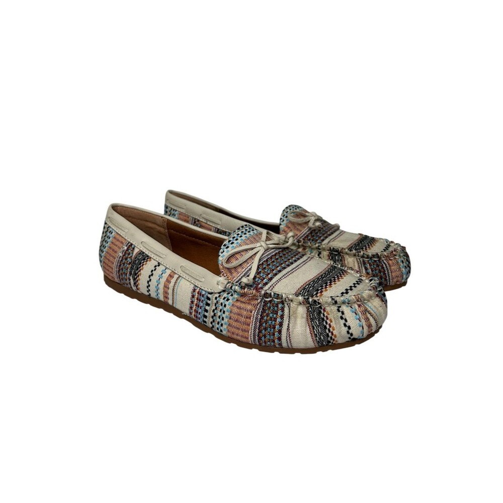 New Zodiac Woven Stripe Driving Moccasins Shoes 11 Multi